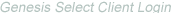 Genesis Select Client Login